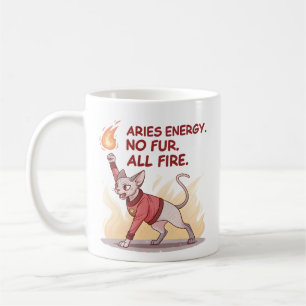 Aries Energy Sphynx Cat No Fur All Fire Art Coffee Mug