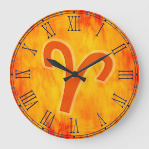 Aries feu signe zodiaque horloge murale