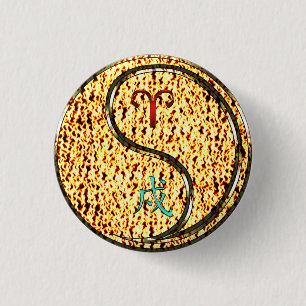 Aries & Fire Dog 1 Inch Round Button
