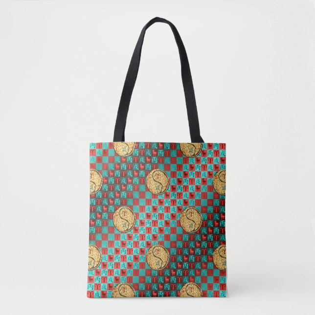 Aries & Fire Dog Tote Bag (Front)