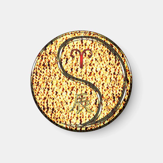 Aries & Fire Dragon Magnet (Front)