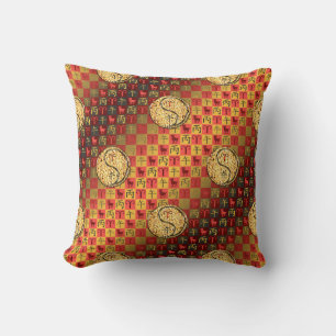 Aries & Fire Horse Throw Pillow