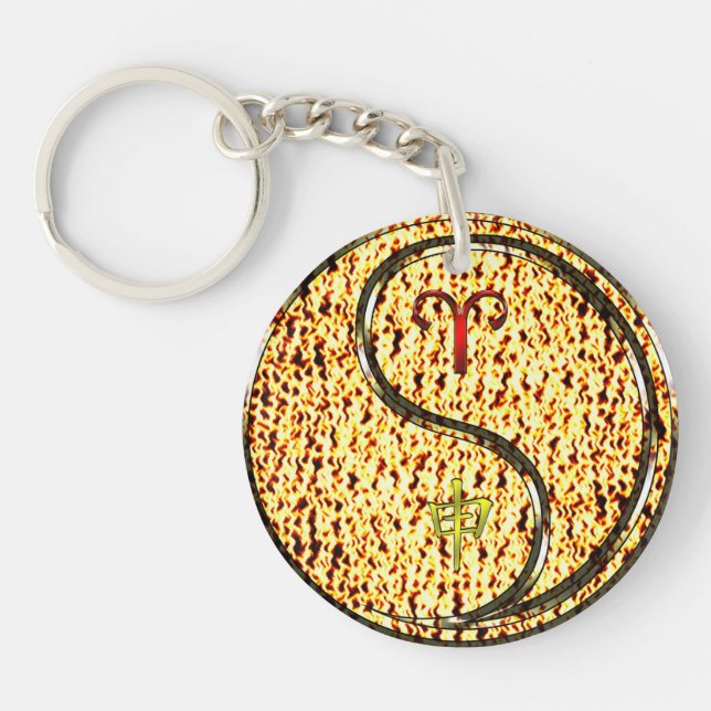 Aries & Fire Monkey Keychain (Front)