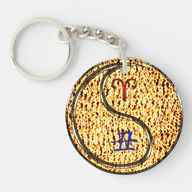 Aries & Fire Ox Keychain (Front)