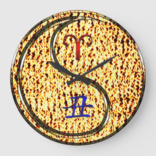 Aries & Fire Ox Large Clock (Front)