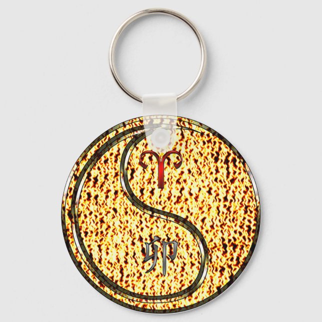 Aries & Fire Rabbit Keychain (Front)