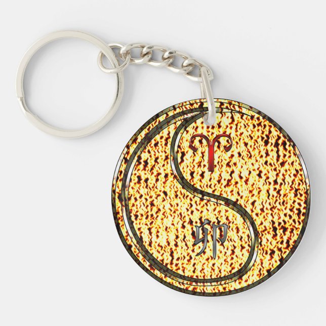 Aries & Fire Rabbit Keychain (Front)