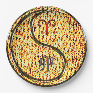 Aries & Fire Rabbit Paper Plate