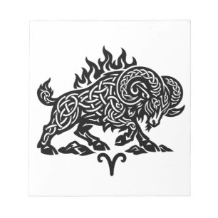 Aries Fire‑Ram – Celtic Haunted Ink Zodiac Notepad