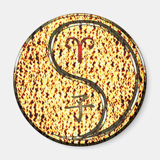 Aries & Fire Rat Magnet (Front)