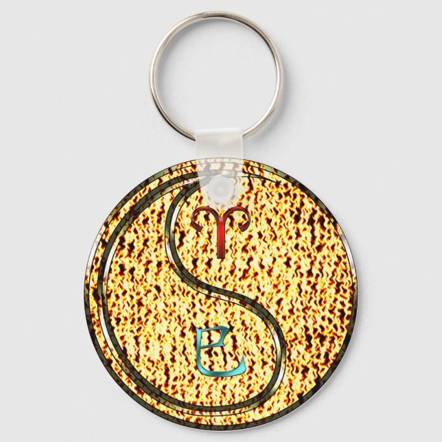 Aries & Fire Snake Keychain (Front)