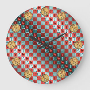 Aries & Fire Snake Large Clock