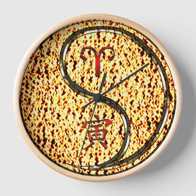 Aries & Fire Tiger Clock (Front)
