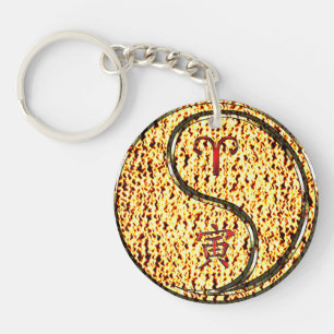 Aries & Fire Tiger Keychain