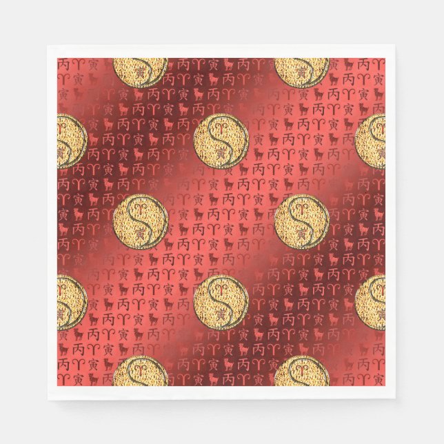 Aries & Fire Tiger Napkin (Front)