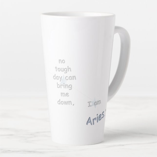 Aries Fun Inspiring Daily Use & Personalized Gift Latte Mug (Right Angle)