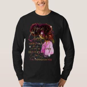 Aries Girl Birthday  Melanin Afro Queen For Black  T-Shirt