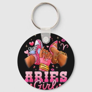 Aries girl birthday queen women birthday girlAries Keychain