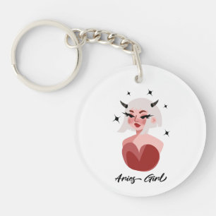 Aries Girl Keychain