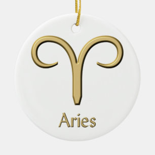 Aries gold symbol ornament