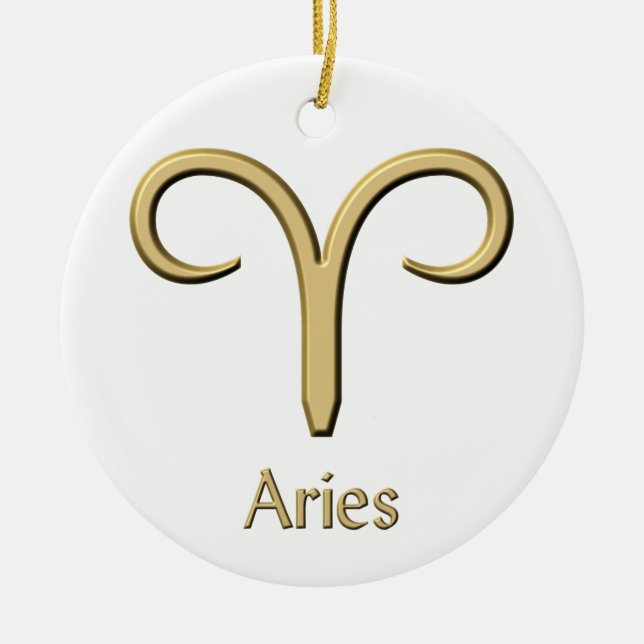 Aries gold symbol ornament (Front)