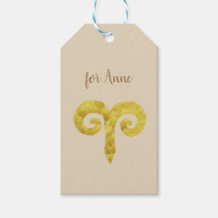 Aries golden Astrology  Sign Custom Gift Tags