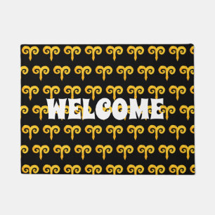 Aries  Golden Astrology Sign Doormat