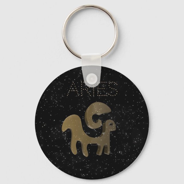 Aries golden sign keychain (Front)