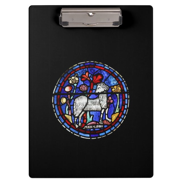 Aries Gothic Stained Glass Windows Clipboard (Front)