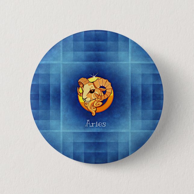 aries horoscope 2 inch round button (Front)