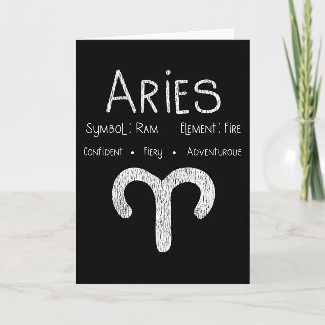 Aries Horoscope Astrology Star Sign Birthday Gift Card (Front)