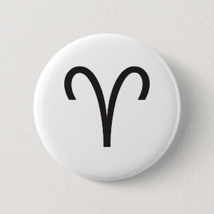 ARIES, HOROSCOPE SYMBOL 2 INCH ROUND BUTTON