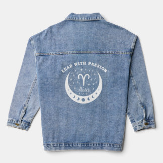 Aries Inspired Celestial Zodiac Denim Jacket