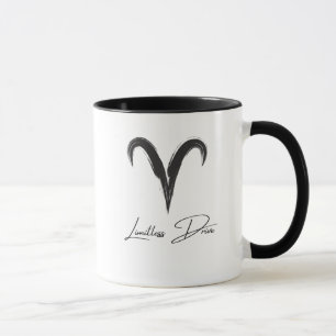 Aries 'Limitless Drive' Zodiac Pride Black & White Mug