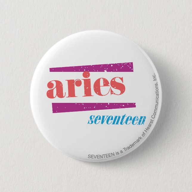 Aries Lt Pink 2 Inch Round Button (Front)