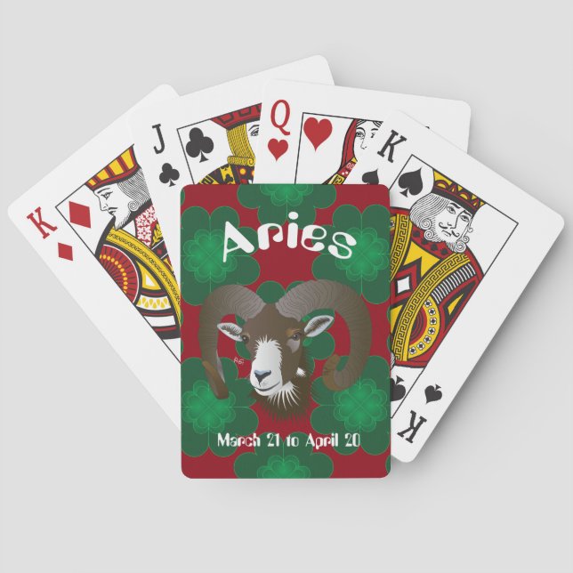 Aries March 21 to April 20 playing cards (Back)