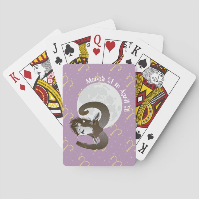 Aries March 21 to April 20 playing cards (Back)