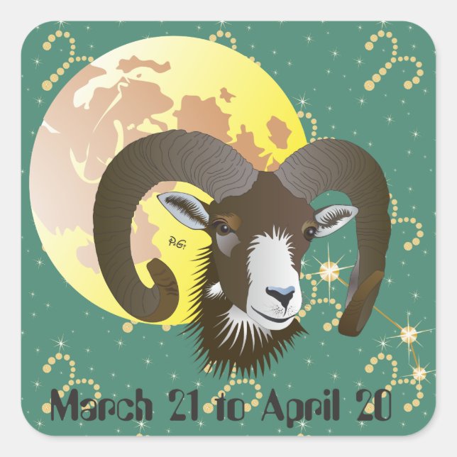 Aries March 21 to April 20 Sticker (Front)