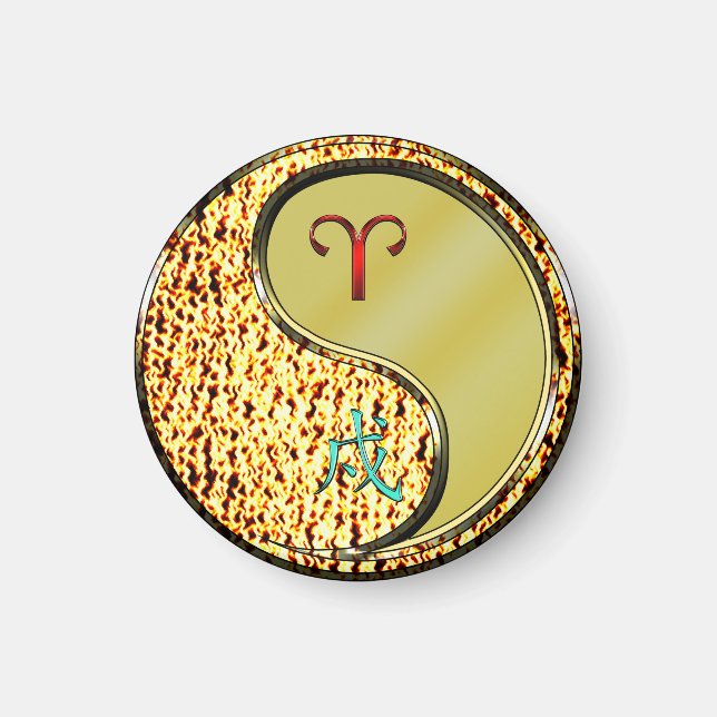 Aries & Metal Dog Magnet (Front)