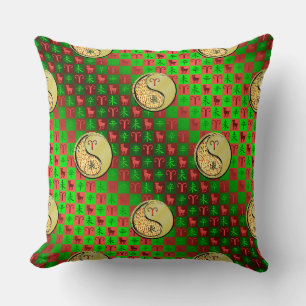 Aries & Metal Goat Throw Pillow