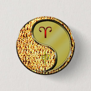Aries & Metal Monkey 1 Inch Round Button
