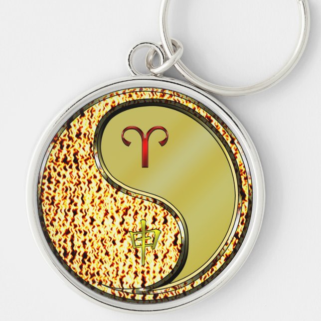 Aries & Metal Monkey Keychain (Front)