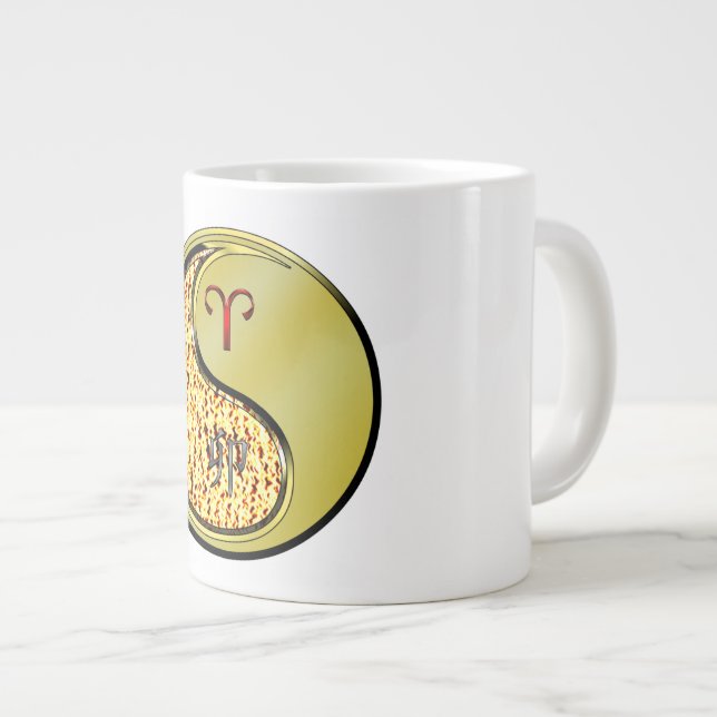 Aries & Metal Rabbit   Large Coffee Mug (Front Right)