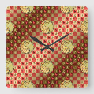 Aries & Metal Rat Square Wall Clock
