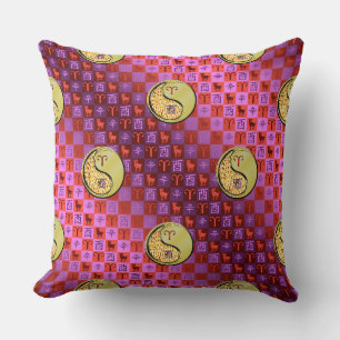 Aries & Metal Rooster Throw Pillow