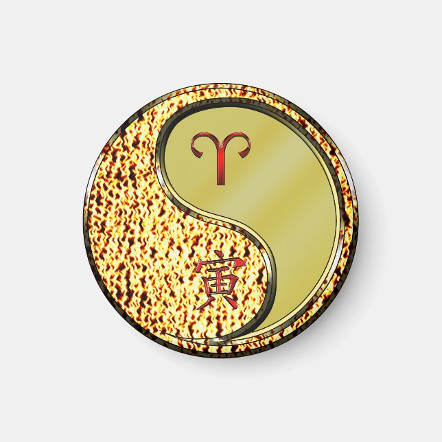 Aries & Metal Tiger  Magnet (Front)