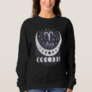 Aries Moon Phase Water Zodiac Sign Horoscope Perso Sweatshirt