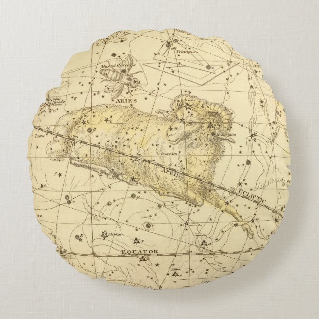 Aries, Musca Borealis Round Pillow (Front)