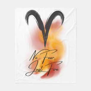 Aries 'No Fear, Just Fire' Zodiac Pride  Fleece Blanket