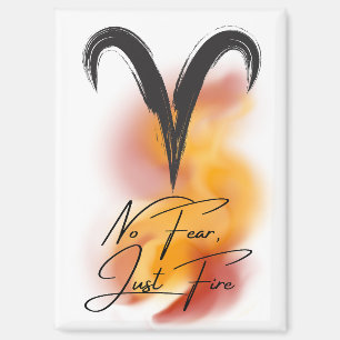 Aries 'No Fear, Just Fire' Zodiac Pride Magnet